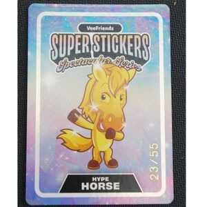 VeeFriends Super Stickers Spectacular Series Hype Horse 23/55 Gold On Holo